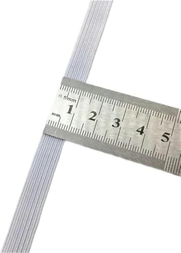 ZONSHJDKR Nähzubehör Glitzernde, Gold-Silberne Gummibänder, 10/15/25/40 mm, Nylon-Taillenband for Kleidungsstücke, Hosen, DIY-Nähzubehör, 1 m – 40, Schwarz(10mm White) von ZONSHJDKR