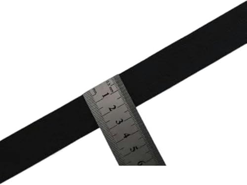 ZONSHJDKR Nähzubehör Glitzernde, Gold-Silberne Gummibänder, 10/15/25/40 mm, Nylon-Taillenband for Kleidungsstücke, Hosen, DIY-Nähzubehör, 1 m – 40, Schwarz(25mm Black) von ZONSHJDKR