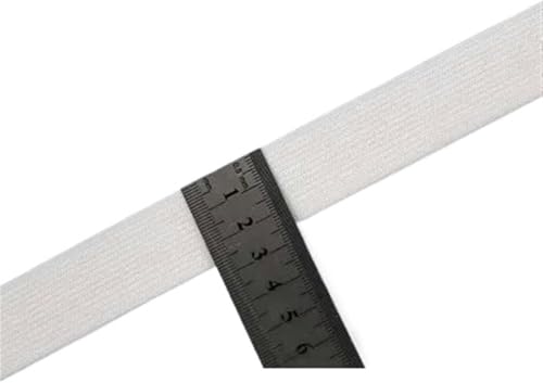 ZONSHJDKR Nähzubehör Glitzernde, Gold-Silberne Gummibänder, 10/15/25/40 mm, Nylon-Taillenband for Kleidungsstücke, Hosen, DIY-Nähzubehör, 1 m – 40, Schwarz(25mm White) von ZONSHJDKR