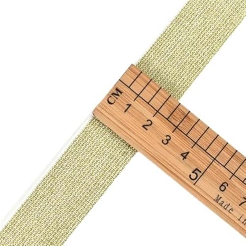 ZONSHJDKR Nähzubehör Glitzernde, Gold-Silberne Gummibänder, 10/15/25/40 mm, Nylon-Taillenband for Kleidungsstücke, Hosen, DIY-Nähzubehör, 1 m – 40, Schwarz(25mm White Gold) von ZONSHJDKR