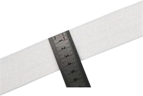 ZONSHJDKR Nähzubehör Glitzernde, Gold-Silberne Gummibänder, 10/15/25/40 mm, Nylon-Taillenband for Kleidungsstücke, Hosen, DIY-Nähzubehör, 1 m – 40, Schwarz(40mm White) von ZONSHJDKR