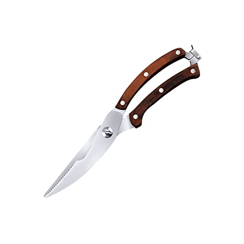 ZONSHJDKR Schere Küchenschere aus Edelstahl, langlebig, Hühnerschere, Farbiger Holzgriff, Verwendung for Geflügel, Fleisch, Fisch, Küchenwerkzeug ZONSHJDKR Schere Küchenschere aus Edelstahl, langlebig, Hühnerschere, Farbiger Holzgriff, Verwendung for Geflügel, Fleisch, Fisch, Küchenwerkzeug von ZONSHJDKR