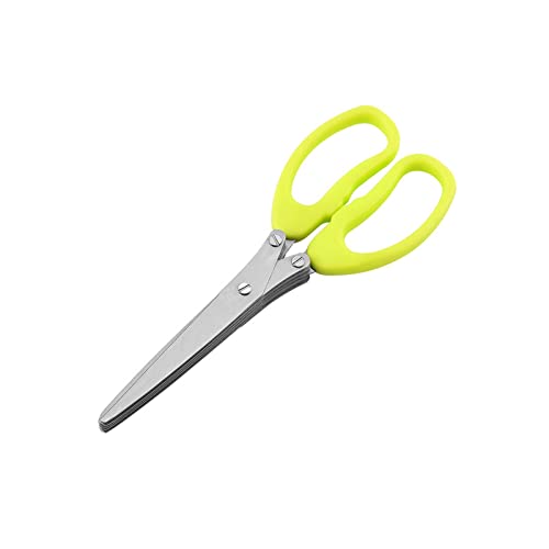 ZONSHJDKR Schere Salatschere Edelstahl Gemüseschneider Fünflagige Frühlingszwiebelschere Kochschere Küchenhelfer(Yellow) von ZONSHJDKR