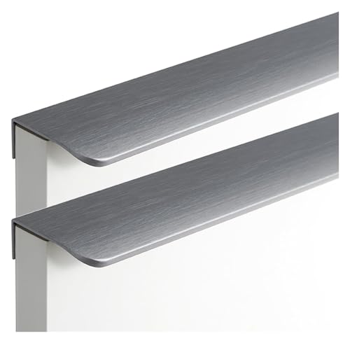 ZONSHJDKR Schrankgriff Gebürstete graue Küchenschrankgriffe, unsichtbare Kleiderschranktürgriffe, 2 Stück, Schrankschubladengriffe, Möbelgriffe aus Metall, Aluminiumlegierung(Length 120mm) von ZONSHJDKR