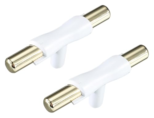 ZONSHJDKR Schrankgriff Küchengriffe aus Zinklegierung, weiße Schranktürgriffe, 2 Stück, Schrankschubladengriffe, dekorative Möbelgriffe, Kleiderschrankgriffe(Single Hole) von ZONSHJDKR