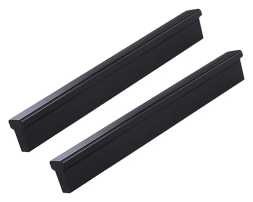 ZONSHJDKR Schrankgriff Möbelgriffe aus Aluminium, Schwarze Schranktürgriffe, T-förmige Schrankschubladengriffe for Küchenschränke, Schlafzimmergarderoben, 2 Stück(Length 400mm) von ZONSHJDKR