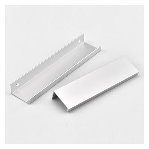 ZONSHJDKR Schrankgriff Silberne Möbelgriffe, Schubladengriffe aus Aluminiumlegierung, 2 Stück, Schranktürgriffe, unsichtbare Schlafzimmer-Garderobengriffe, mit Schrauben(Length 120mm) von ZONSHJDKR