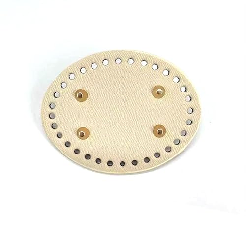 ZONSHJDKR Taschenboden 12 x 9 cm, 6-teiliges DIY-Set zur Herstellung von Handtaschen, ovale/runde Lederböden for gehäkelte Taschenböden, handgewebte Taschenböden, gehäkelte Korbböden(Beige) von ZONSHJDKR