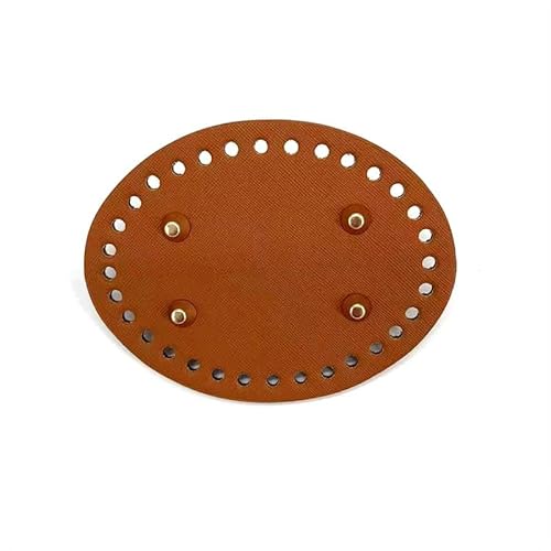 ZONSHJDKR Taschenboden 12 x 9 cm, 6-teiliges DIY-Set zur Herstellung von Handtaschen, ovale/runde Lederböden for gehäkelte Taschenböden, handgewebte Taschenböden, gehäkelte Korbböden(Brown) von ZONSHJDKR