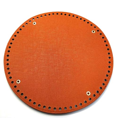 ZONSHJDKR Taschenboden 19 x 19 cm, 1/2 Stück, runde Taschenböden, Lederböden for gehäkelte Taschenböden, handgewebte Taschenböden, gehäkelte Korbböden, Taschenherstellungsset(Brown,2 PCS) von ZONSHJDKR