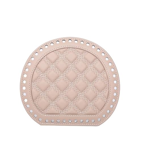 ZONSHJDKR Taschenboden 2 Stück 19 cm runde Lederböden, DIY-Bastelset for gehäkelte Geldbörsen, handgewebte Korbböden for kreative Projekte(Gold,1 PCS) von ZONSHJDKR