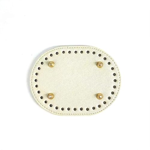 ZONSHJDKR Taschenboden 3/6 Stück 14,5x11cm ovale beige Ledersockel for Häkeltasche, DIY-Taschenherstellungsset, handgewebte Korbböden, Bastelbedarf, Zubehör(Beige,3 pcs) von ZONSHJDKR