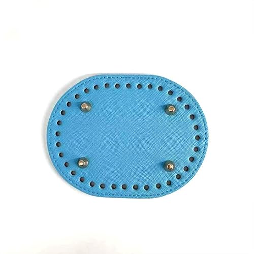 ZONSHJDKR Taschenboden 3/6 Stück 14,5x11cm ovale beige Ledersockel for Häkeltasche, DIY-Taschenherstellungsset, handgewebte Korbböden, Bastelbedarf, Zubehör(Blue,3 pcs) von ZONSHJDKR