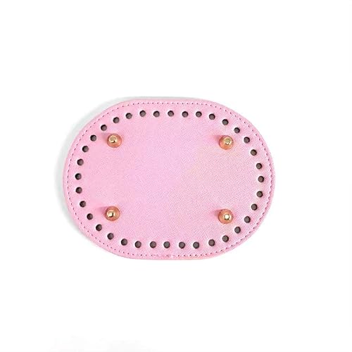 ZONSHJDKR Taschenboden 3/6 Stück 14,5x11cm ovale beige Ledersockel for Häkeltasche, DIY-Taschenherstellungsset, handgewebte Korbböden, Bastelbedarf, Zubehör(Pink,3 pcs) von ZONSHJDKR