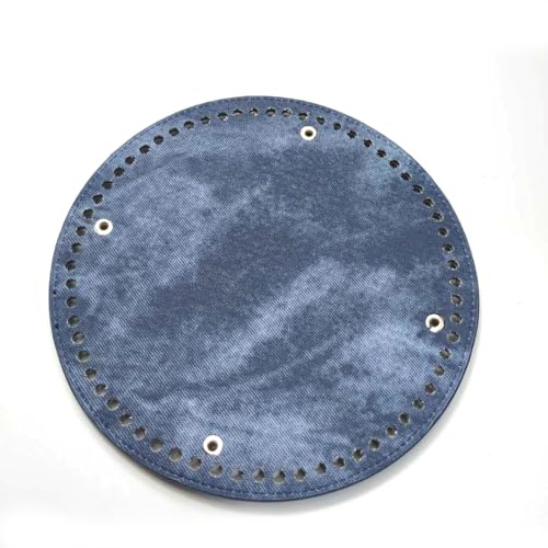 ZONSHJDKR Taschenboden 3 STK. 15 x 15 cm Hellgrünes DIY-Set zur Herstellung von Handtaschen, rundes Ledersockel-Set for Häkeltaschenboden, handgewebter Taschenboden, Korbboden(Gray) von ZONSHJDKR