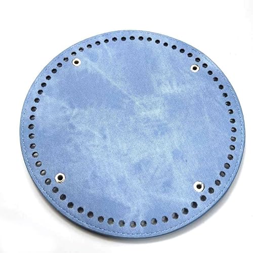 ZONSHJDKR Taschenboden 3 STK. 15 x 15 cm Hellgrünes DIY-Set zur Herstellung von Handtaschen, rundes Ledersockel-Set for Häkeltaschenboden, handgewebter Taschenboden, Korbboden(Light Blue) von ZONSHJDKR