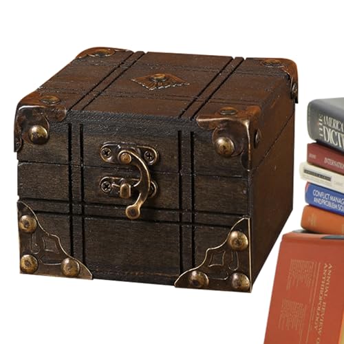 ZONTO Schmuckschatulle aus Holz | Schatzkiste für Schmuck | mit Schloss für Schmuck aus Holz, Schreibtisch-Organizer für Erinnerungskästchen ZONTO Schmuckschatulle aus Holz | Schatzkiste für Schmuck | mit Schloss für Schmuck aus Holz, Schreibtisch-Organizer für Erinnerungskästchen von ZONTO
