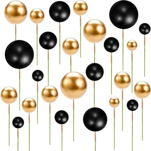 ZOOMPIL 108pcs Tortendeko Kugeln Schwarz Gold, Tortenkugeln Deko, Kuchen Schaumkugeln, DIY Cake Topper Topper für Geburtstag Hochzeit Hochzeitstag Babyparty Deko ZOOMPIL 108pcs Tortendeko Kugeln Schwarz Gold, Tortenkugeln Deko, Kuchen Schaumkugeln, DIY Cake Topper Topper für Geburtstag Hochzeit Hochzeitstag Babyparty Deko von ZOOMPIL