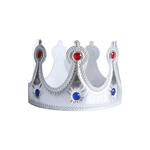ZOOMPIL Geburtstag Party Kronen Hut, Silberne Königskrone mit Strass, King Crown Hat, Krone Partyhüte für Geburtstagsdeko, Party Deko und Foto Requisite von ZOOMPIL