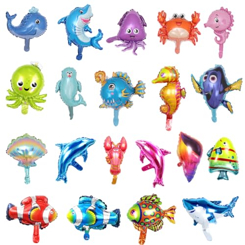 ZOOMPIL Meerestiere Folienballon, 20pcs Kunterbunte Fisch Luftballons, Luftballons Meerestiere für Kinder, Seelöwe Hai Wal Seepferdchen Krabbe Muschel Ballons, für Kindergeburtstag Party ZOOMPIL Meerestiere Folienballon, 20pcs Kunterbunte Fisch Luftballons, Luftballons Meerestiere für Kinder, Seelöwe Hai Wal Seepferdchen Krabbe Muschel Ballons, für Kindergeburtstag Party von ZOOMPIL