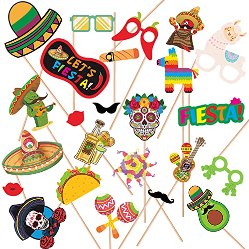 ZOOMPIL Mexikanische Fiesta Photo Booth Props, 24 Stück Mexikanischer Karneval Party Dekorationszubehör, für Mexikanische Dekoration Hochzeit Geburtstag Babyparty ZOOMPIL Mexikanische Fiesta Photo Booth Props, 24 Stück Mexikanischer Karneval Party Dekorationszubehör, für Mexikanische Dekoration Hochzeit Geburtstag Babyparty von ZOOMPIL