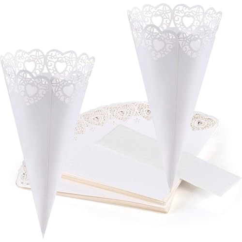 ZOOMPIL Konfetti Hochzeit Papier Kegel, 50stk Party Papierkegel, Kegel für Verpackung Konfetti Blütenblätter Candy Schokoladen Hochzeit Partydekoration ZOOMPIL Konfetti Hochzeit Papier Kegel, 50stk Party Papierkegel, Kegel für Verpackung Konfetti Blütenblätter Candy Schokoladen Hochzeit Partydekoration von ZOOMPIL