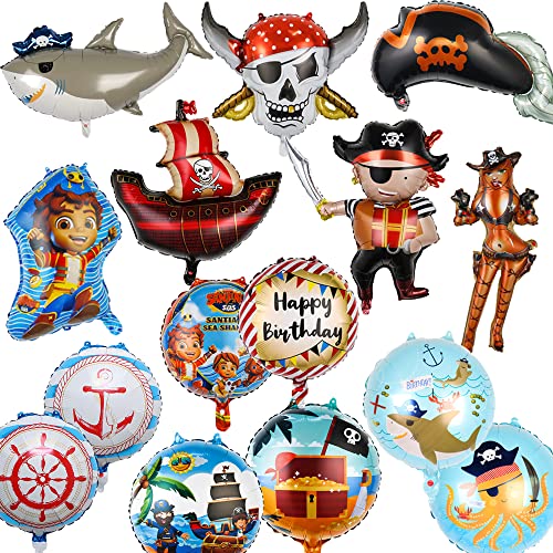 ZOOMPIL Piratenschiff Ballon, 15pcs Piraten Schiffs Ballons, Mit Skelett, Haifisch, Piratenfiguren, Ozean Tieremuster, Geburtstag Luftballons für Party Dekoration Ballon für Boys Girls Geburtstag ZOOMPIL Piratenschiff Ballon, 15pcs Piraten Schiffs Ballons, Mit Skelett, Haifisch, Piratenfiguren, Ozean Tieremuster, Geburtstag Luftballons für Party Dekoration Ballon für Boys Girls Geburtstag von ZOOMPIL