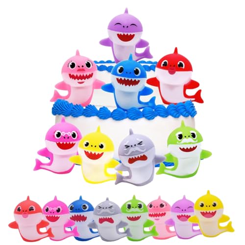 ZOOMPIL Shark Geburtstags Cake Toppers, 8 Stück Shark Kuchen Dekoration Set, für Haifisch Party Kuchen Dekoration Lieferungen für Kinder Babyparty Geburtstag ZOOMPIL Shark Geburtstags Cake Toppers, 8 Stück Shark Kuchen Dekoration Set, für Haifisch Party Kuchen Dekoration Lieferungen für Kinder Babyparty Geburtstag von ZOOMPIL