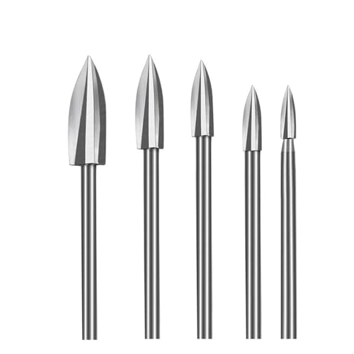 5-teiliges Bohrer-Set zum Schnitzen und Gravieren von Holz, Zubehör für rotierende Werkzeuge, 3-mm-Schaft, Holzbearbeitungsmeißel, Schneideinsatz, Wurzelwerkzeug. 5-teiliges Bohrer-Set zum Schnitzen und Gravieren von Holz, Zubehör für rotierende Werkzeuge, 3-mm-Schaft, Holzbearbeitungsmeißel, Schneideinsatz, Wurzelwerkzeug. von ZOOPH