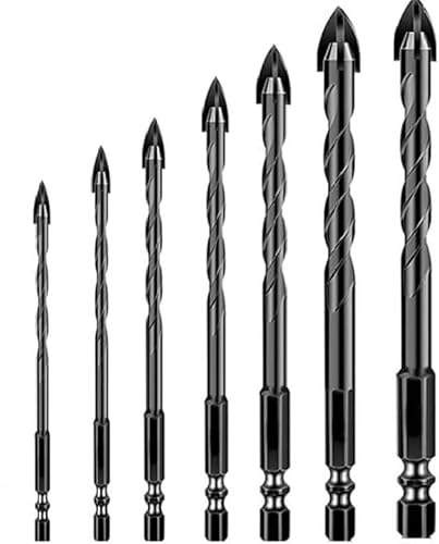 7-teiliges Hartmetall-Zentrierbohrer-Set, 3-12 mm, zum Bohren von Glas, Keramikfliesen, Wänden und Beton 7-teiliges Hartmetall-Zentrierbohrer-Set, 3-12 mm, zum Bohren von Glas, Keramikfliesen, Wänden und Beton von ZOOPH