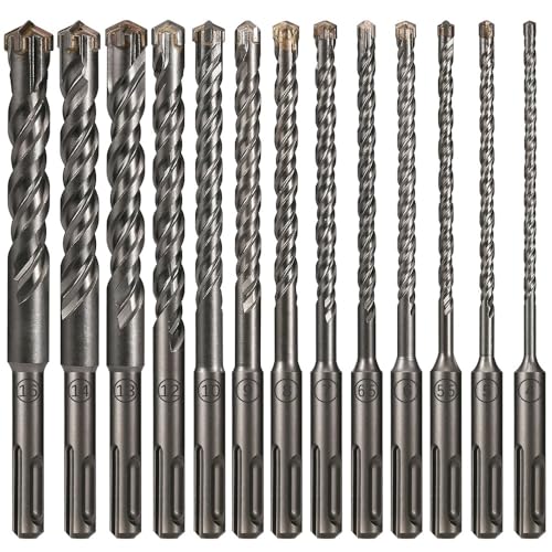 Bohrer-Set, 1 Stück 5-16mm Kreuzbohrer Schneidkopf Doppelbohrer Mauerhammer Ziegelblock Elektrohammer Mauerhammer Bohrer 160mm Länge(6.5mm) von ZOOPH