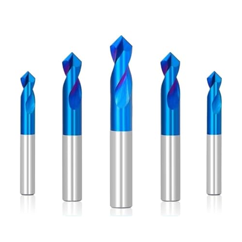 Bohrer-Set, 1 Stück 90-Grad-Hartmetall-Bohrer, 2 Rillen, für Bohren von Metall- und Edelstahllöchern (2 x 4 x 50 l) von ZOOPH