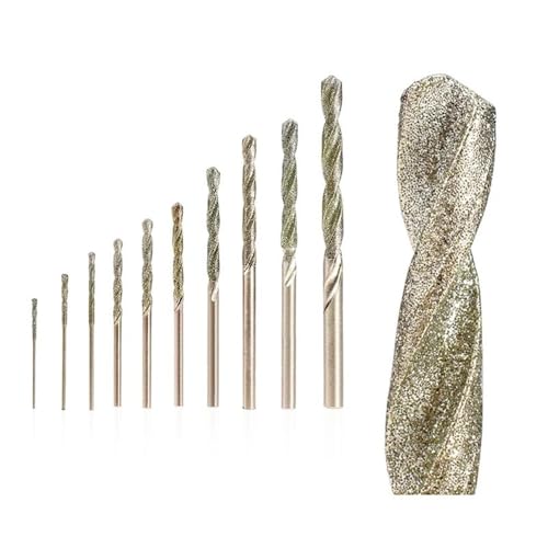Bohrer-Set, 10 Stück Mikrobohrer aus Schnellstahl (0,5 mm - 3,0 mm) zum Bohren von Löchern in Fliesen, Stein, Marmor und Ziegel von ZOOPH