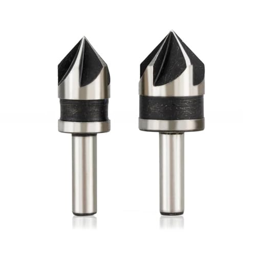 Bohrer-Set, 2 Stück HSS 5-Flöte Senkbohrer für Holz, 82 Grad Fasenbohrer, 12 mm und 16 mm Rundschaft von ZOOPH