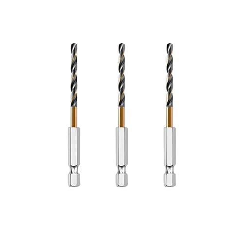 Bohrer-Set, 3/7/13 Stück Sechskantbohrer mit Kobalt-Drehschaft, für Holz und Metall, Bohrwerkzeug (3pcs 3.2mm) von ZOOPH