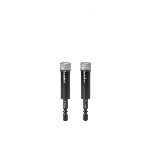 Bohrer-Set, 5-16 mm Sechskant Trockenlötstiel zum Bohren von Keramikfliesen, Marmor, Granit, glasiert, Lochöffner, Länge 10 mm(16mm2pcs) von ZOOPH