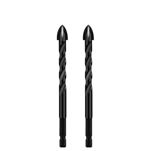 Bohrer-Set, Kreuzbohrer-Satz für Beton, Porzellanfliesen, Glas, Metall, professionelle Multifunktion Bohrer-Set, Werkzeug, Hartmetallbohrer(2pcs 10mm) von ZOOPH