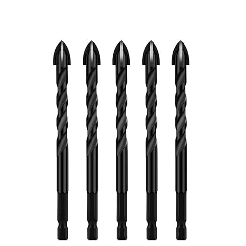 Bohrer-Set, Kreuzbohrer-Satz für Beton, Porzellanfliesen, Glas, Metall, professionelle Multifunktion Bohrer-Set, Werkzeug, Hartmetallbohrer(5pcs 10mm) von ZOOPH