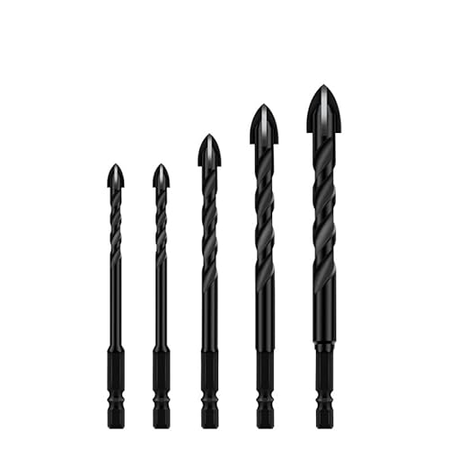 Bohrer Set, Sechskant Kreuzbohrer Set für Beton, Porzellanfliesen, Glas, Metall, professionelle Multifunktionsbohrer-Kit, Hartmetall-Werkzeuge. von ZOOPH