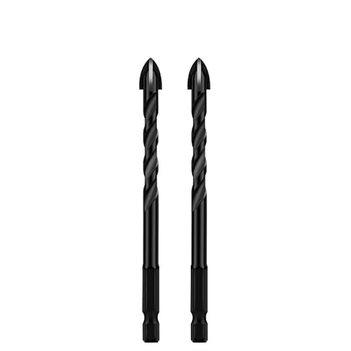Bohrer Set Kreuzschlitzbohrer Set für Beton, Porzellanfliesen, Glas und Metall.Professionelle Multifunktionsbohrer-Sets, Werkzeuge, Hartmetallbohrer.(2pcs 8mm) von ZOOPH