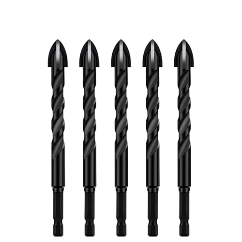 Bohrer Set Kreuzschlitzbohrer Set für Beton, Porzellanfliesen, Glas und Metall.Professionelle Multifunktionsbohrer-Sets, Werkzeuge, Hartmetallbohrer.(5pcs 12mm) von ZOOPH