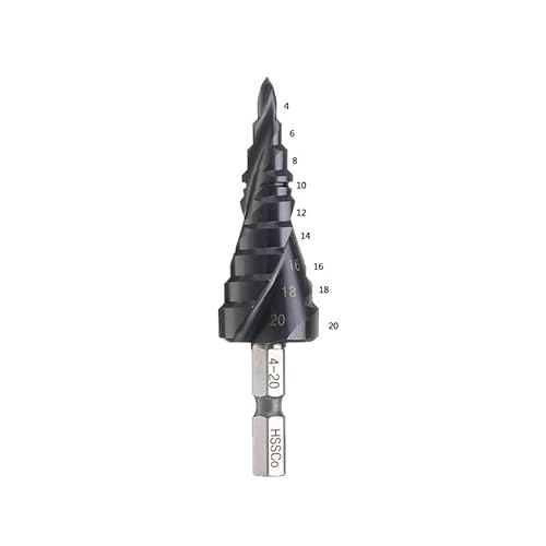 Bohrersatz, 1 Stück M35 Kobaltbeschichteter Stufenbohrer mit 1/4 Zoll Sechskantschaft, Schnellstahl, Metallbohrlochöffner für Edelstahl(420mm) von ZOOPH