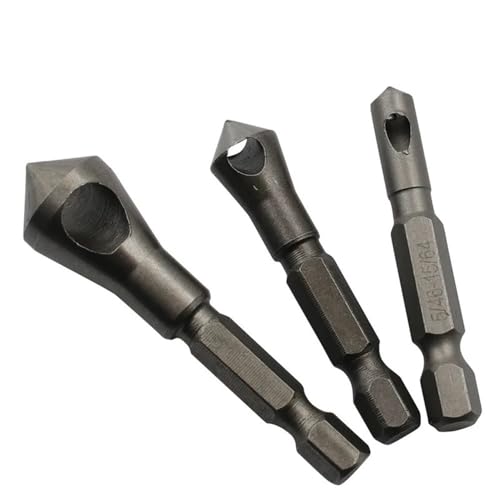 Bohrersatz, 3 Stück/Set Senkkopf Entgratbohrer konische Lochfräser Kunststoff/Aluminium/Holz Senkkopf Abschrägungswerkzeug Bohrersatz, 3 Stück/Set Senkkopf Entgratbohrer konische Lochfräser Kunststoff/Aluminium/Holz Senkkopf Abschrägungswerkzeug von ZOOPH