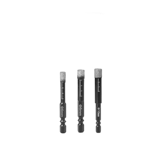 Bohrersatz, 5-16 mm Sechskantschaft, gelöteter Bohrer für trockene Keramikfliesen, Marmor, Granit, vitrifizierte Fliesen, Lochöffner, Länge 10mm(68103pcs) von ZOOPH
