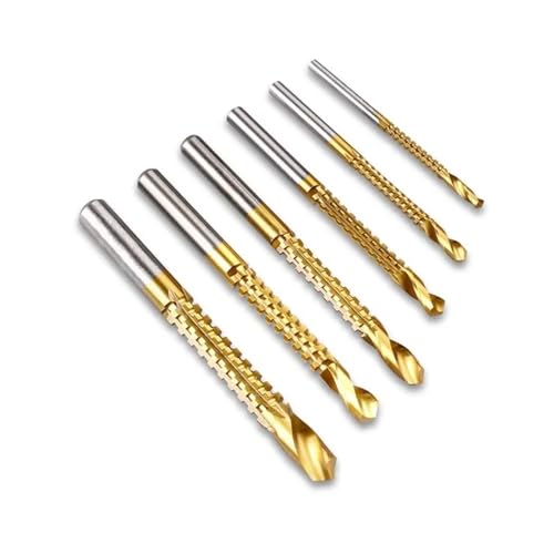 Holzbearbeitungs-Bohrer-Set, 6-teilig, Titanmetall-Spiralbohrer, zum Schneiden, Bohren und Nuten. Holzbearbeitungs-Bohrer-Set, 6-teilig, Titanmetall-Spiralbohrer, zum Schneiden, Bohren und Nuten. von ZOOPH