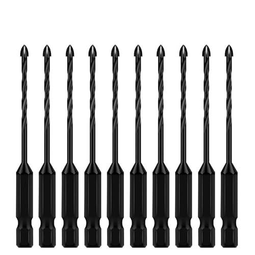 Kreuzschlitzbohrer Set für Beton, Porzellanfliesen, Glas, Metall, Professionelle Mehrzweck-Bohrer-Sets, Hartmetall-Bohrer-Werkzeuge (10 Stück 3 mm) von ZOOPH
