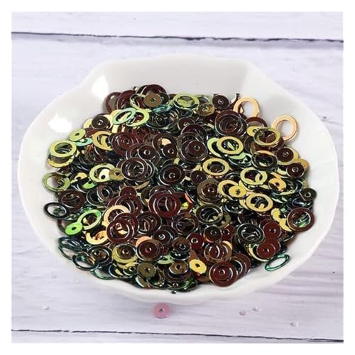 Lose Pailletten, Flitter-Bastelbedarf, 10 g/Packung, Glitzer-Pailletten, 6 mm, runde, lose Pailletten for Kostüme, Kleidung, Accessoires, Scrapbooking(Blackish) von ZOOPH