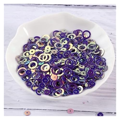 Lose Pailletten, Flitter-Bastelbedarf, 10 g/Packung, Glitzer-Pailletten, 6 mm, runde, lose Pailletten for Kostüme, Kleidung, Accessoires, Scrapbooking(Dark Purple) von ZOOPH