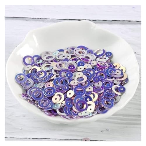 Lose Pailletten, Flitter-Bastelbedarf, 10 g/Packung, Glitzer-Pailletten, 6 mm, runde, lose Pailletten for Kostüme, Kleidung, Accessoires, Scrapbooking(Light Purple) von ZOOPH