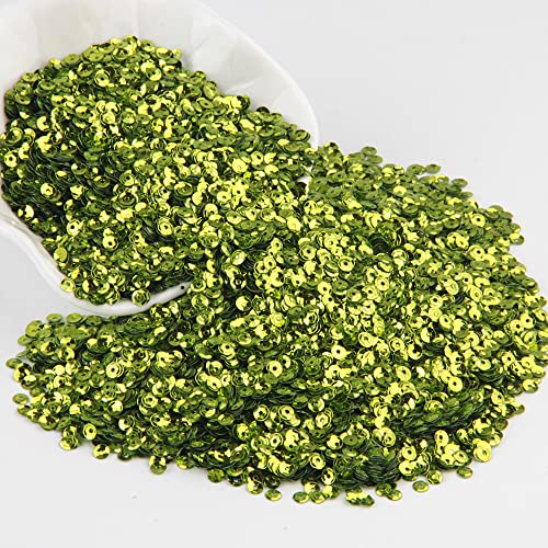 Nähpailletten, 3 mm – 6 mm, hellgrüne Pailletten, Glitzerbecher, flache, runde Paillette, geeignet for Hochzeitsbasteleien, Nähdekoration, DIY-Zubehör(Light Green,3MM) von ZOOPH